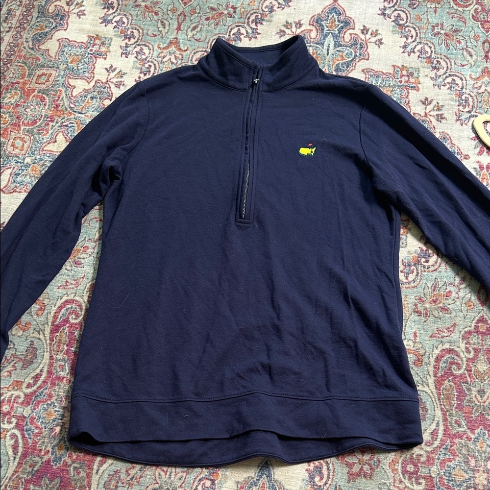 Magnolia Navy Half-Zip Sweater with Masters Logo